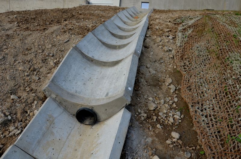 Completed Drain System in Commercial Lot
